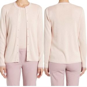 St. John Collection Light Pink Ribbed Knit Cardigan
